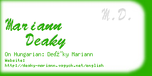 mariann deaky business card